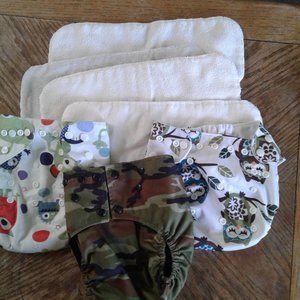 Cloth baby diaper covers with inserts